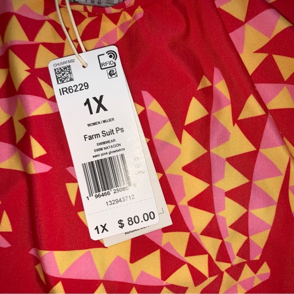 Farm Rio x adidas red orange white one piece swimsuit size 1XL new with tags - Picture 10 of 12